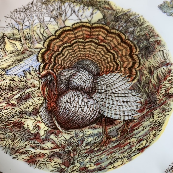 Set of 2 vintage Queen’s HARVEST BOUNTY 8” Thanksgiving soup / cereal bowls - Picture 9 of 9